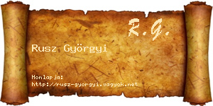 Rusz Györgyi névjegykártya